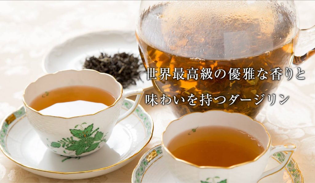 世界最高級の優雅な香りと 味わいを持つダージリン ダージリン紅茶とポットの写真